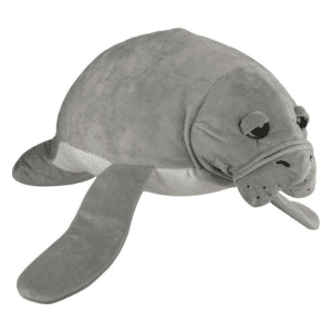 large grey manatee plush soft toy at dingle oceanworld aquarium gift shop