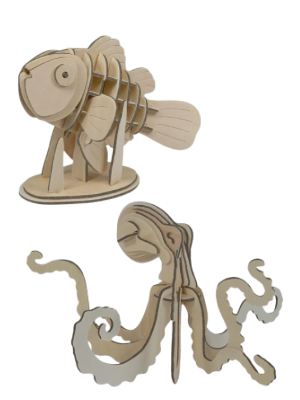 Eco wood puzzle octopus clownfish at dingle oceanworld aquarium gift shop